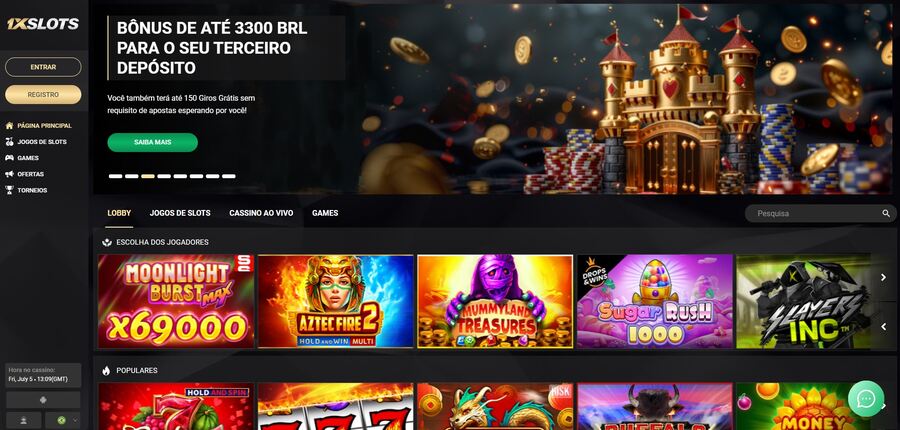 1xslots Casino Homepage Image