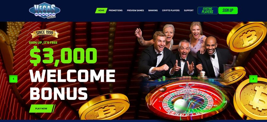 Vegas Casino Online Homepage Image