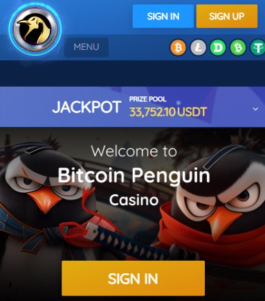 Bitcoin Penguin Mobile Homepage Image