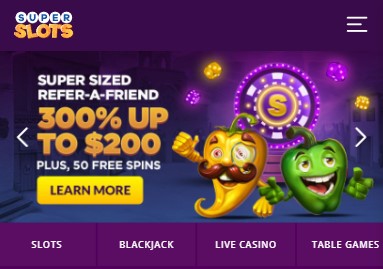 Superslots Mobile Homepage Image