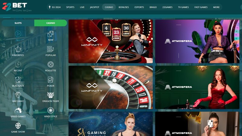 22bet Casino Games Image