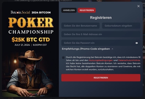 Betcoin Casino Register Image