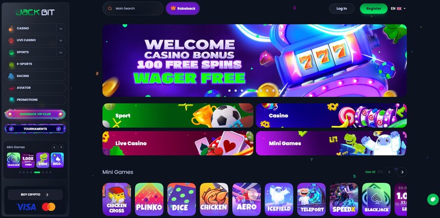 Jackbit Casino Homepage Image