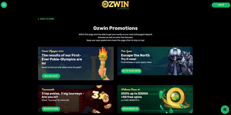 Ozwin Casino Promotions Image