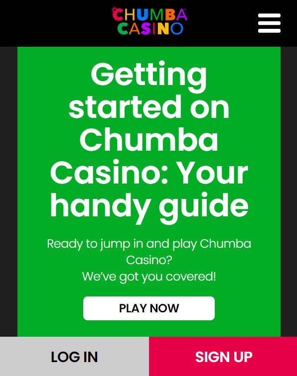 Chumba Support Mobile Page