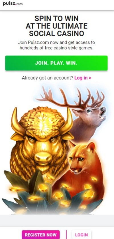 Pulsz Casino Mobile Homepage Image 1