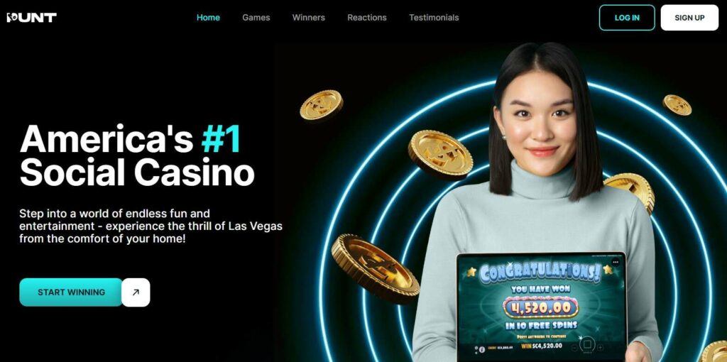 Punt Social Casino Homepage Image