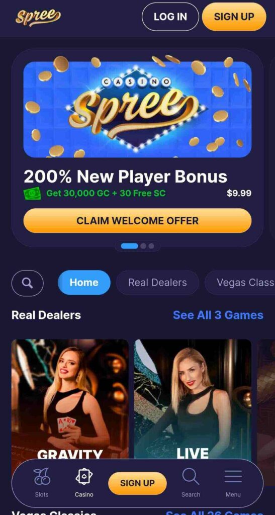 Spree Casino Mobile App Image
