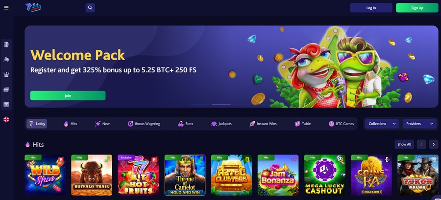 7bit Casino Homepage Image