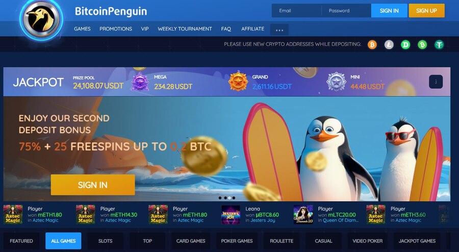 Bitcoin Penguin Homepage