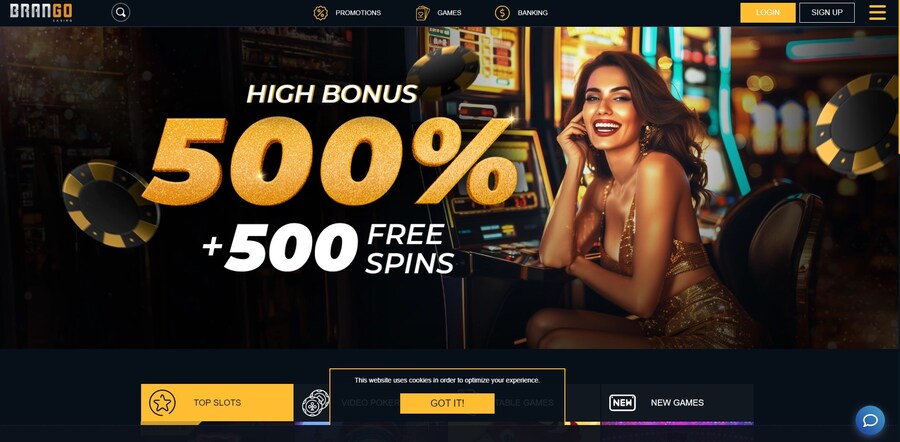 Brango Casino Homepage Image