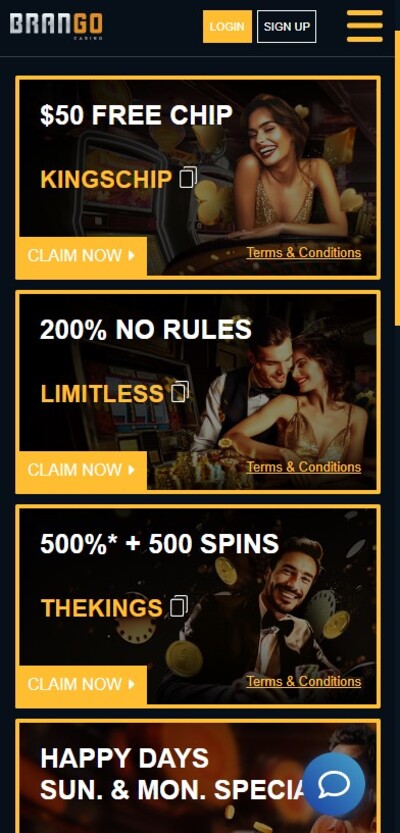 Brango Casino Mobile Promotions Image