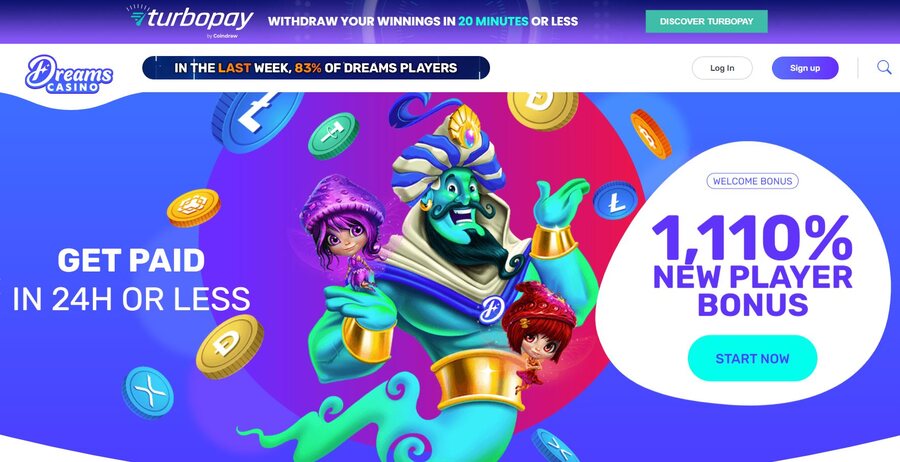 Dreams Casino Homepage