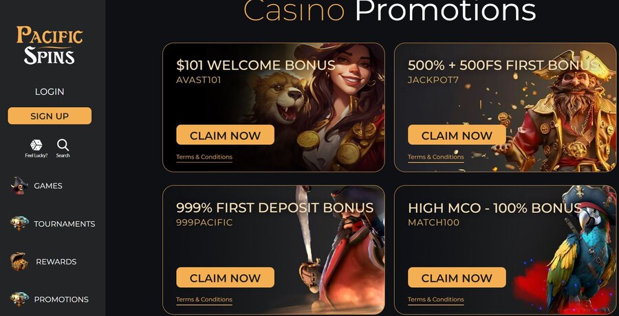 Pacific Spins Casino Promotions 1