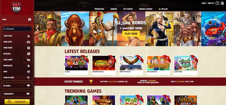 Red Stag Casino Homepage Image