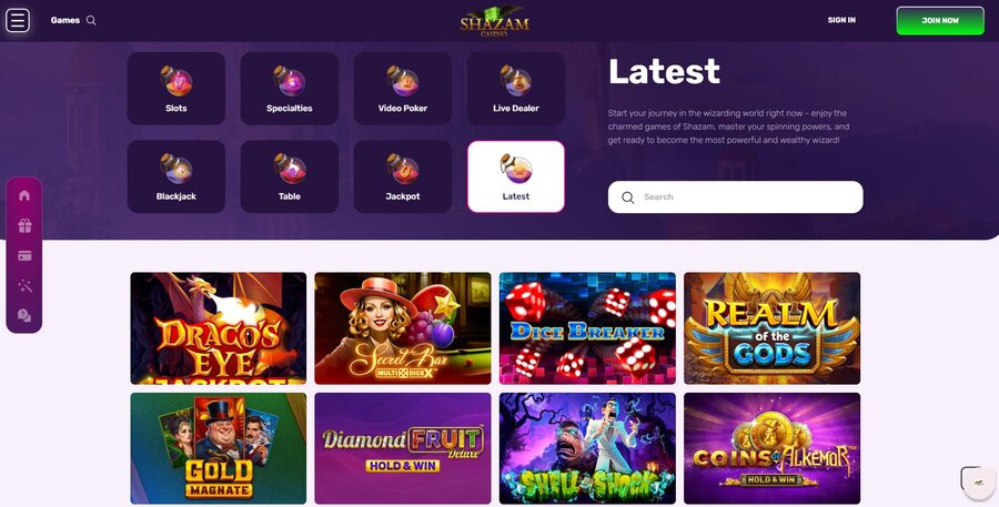 Shazam Casino Games Image